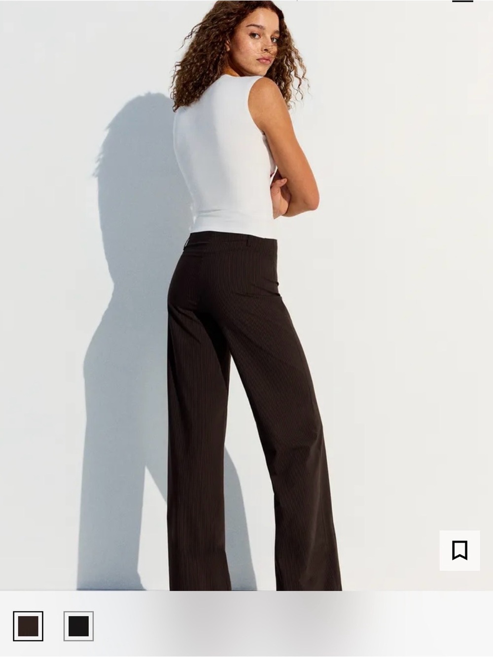 Bershka Black Wide-Leg Black Pants